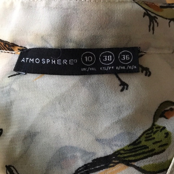 Atmosphere sheer ivory bird print blouse, new, 10 - Picture 7 of 7